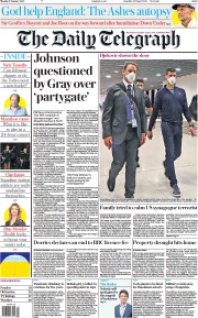 The Daily Telegraph (UK) Newspaper Front Page for 17 January 2022