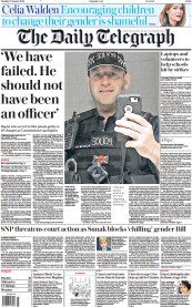 The Daily Telegraph (UK) Newspaper Front Page for 17 January 2023