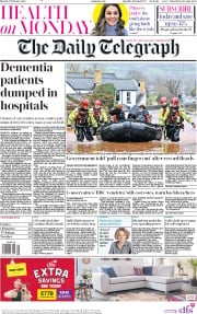 The Daily Telegraph (UK) Newspaper Front Page for 17 February 2020