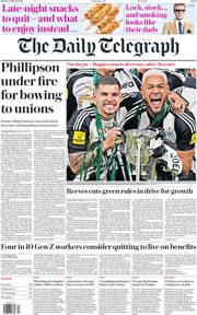 The Daily Telegraph front page for 17 March 2025