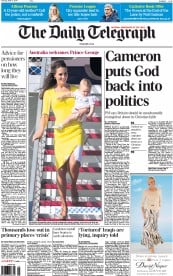 The Daily Telegraph Newspaper Front Page (UK) for 17 April 2014
