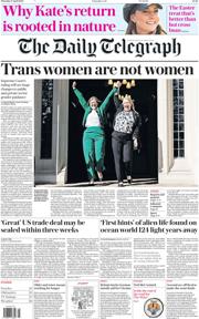 The Daily Telegraph front page for 17 April 2025