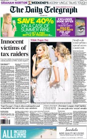 The Daily Telegraph (UK) Newspaper Front Page for 17 May 2014