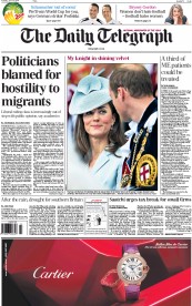 The Daily Telegraph (UK) Newspaper Front Page for 17 June 2014
