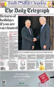 The Daily Telegraph (UK) Newspaper Front Page for 17 June 2021