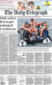 The Daily Telegraph (UK) Newspaper Front Page for 17 September 2020