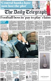 The Daily Telegraph (UK) Newspaper Front Page for 18 October 2016