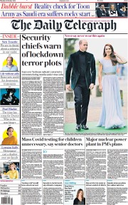 The Daily Telegraph (UK) Newspaper Front Page for 18 October 2021
