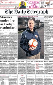 The Daily Telegraph (UK) Newspaper Front Page for 18 November 2020