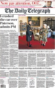 The Daily Telegraph (UK) Newspaper Front Page for 18 November 2021