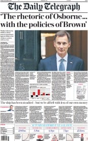 The Daily Telegraph front page for 18 November 2022