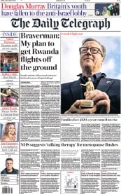 The Daily Telegraph front page for 18 November 2023