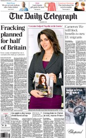 The Daily Telegraph Newspaper Front Page (UK) for 18 December 2013