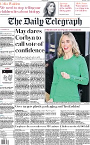 The Daily Telegraph (UK) Newspaper Front Page for 18 December 2018