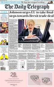 The Daily Telegraph (UK) Newspaper Front Page for 18 December 2020