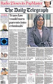 The Daily Telegraph front page for 18 January 2023