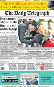 The Daily Telegraph (UK) Newspaper Front Page for 18 March 2019