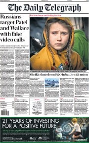 The Daily Telegraph (UK) Newspaper Front Page for 18 March 2022
