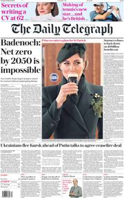 The Daily Telegraph front page for 18 March 2025