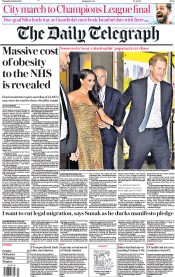 The Daily Telegraph (UK) Newspaper Front Page for 18 May 2023