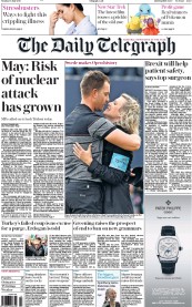 The Daily Telegraph (UK) Newspaper Front Page for 18 July 2016