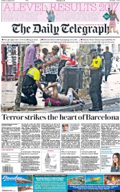 The Daily Telegraph (UK) Newspaper Front Page for 18 August 2017