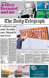 The Daily Telegraph (UK) Newspaper Front Page for 18 August 2018