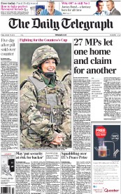 The Daily Telegraph Newspaper Front Page (UK) for 19 October 2012