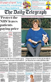 The Daily Telegraph (UK) Newspaper Front Page for 19 October 2020