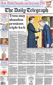 The Daily Telegraph (UK) Newspaper Front Page for 19 October 2022