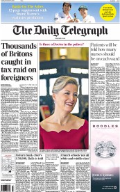 The Daily Telegraph Newspaper Front Page (UK) for 19 November 2013
