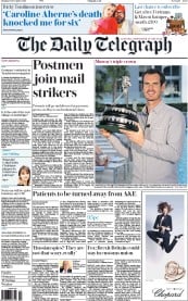 The Daily Telegraph (UK) Newspaper Front Page for 19 December 2016