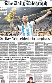 The Daily Telegraph (UK) Newspaper Front Page for 19 December 2022