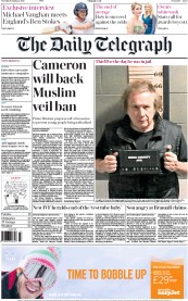 The Daily Telegraph (UK) Newspaper Front Page for 19 January 2016