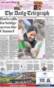 The Daily Telegraph (UK) Newspaper Front Page for 19 January 2018