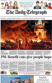 The Daily Telegraph (UK) Newspaper Front Page for 19 February 2014