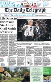 The Daily Telegraph (UK) Newspaper Front Page for 19 February 2020