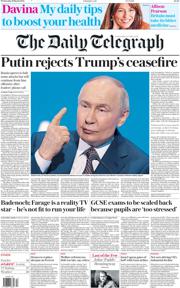 The Daily Telegraph front page for 19 March 2025