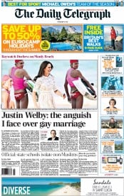 The Daily Telegraph (UK) Newspaper Front Page for 19 April 2014
