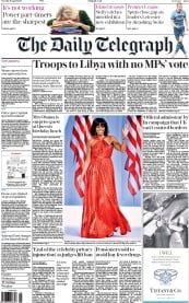 The Daily Telegraph (UK) Newspaper Front Page for 19 April 2016