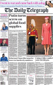 The Daily Telegraph (UK) Newspaper Front Page for 19 May 2022