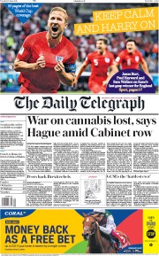 The Daily Telegraph (UK) Newspaper Front Page for 19 June 2018