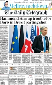 The Daily Telegraph (UK) Newspaper Front Page for 19 July 2019