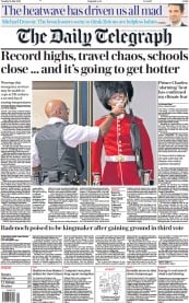 The Daily Telegraph (UK) Newspaper Front Page for 19 July 2022