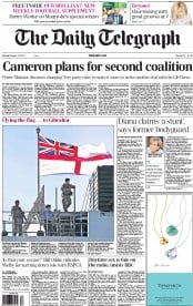 The Daily Telegraph Newspaper Front Page (UK) for 19 August 2013