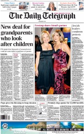 The Daily Telegraph Newspaper Front Page (UK) for 19 August 2014