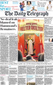 The Daily Telegraph (UK) Newspaper Front Page for 19 August 2019