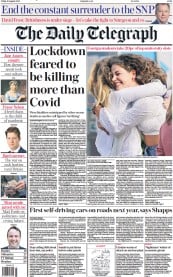 The Daily Telegraph (UK) Newspaper Front Page for 19 August 2022
