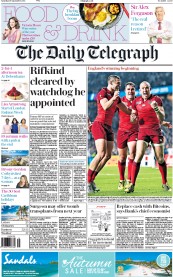 The Daily Telegraph (UK) Newspaper Front Page for 19 September 2015