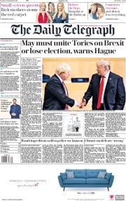 The Daily Telegraph (UK) Newspaper Front Page for 19 September 2017